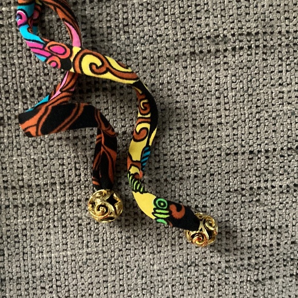 Trina Turk Halter Paisley Bikini Gold Hardware Accents M - Picture 2 of 8